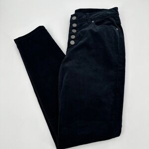 cabi‎ Black Corduroy High Rise Button Fly Skinny Jeans Size 4